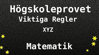 Viktigaste Matematiska Regler till Hogskoleprovet