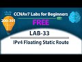 Configure IPv4 Floating Static Route Lab33 Free CCNA 200 301 Lab Course