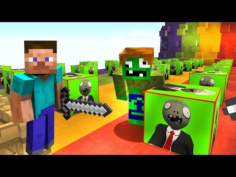 ZOMBİK VE STEVE ŞANS BLOĞU YARIŞI 😱 - Minecraft