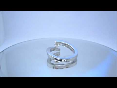 14K WHITE GOLD PRINCESS CUT TENSION SET DIAMOND ENGAGEMENT RING 0.75CT - ASW - 208