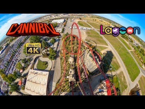 Cannibal Roller Coaster On Ride 4K POV Lagoon Amusement Park 2022 10 09
