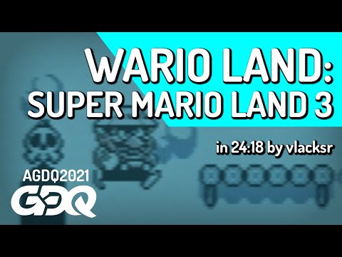 Wario Land: Super Mario Land 3 by vlacksr in 24:18 - Awesome Games Done Quick 2021 Online