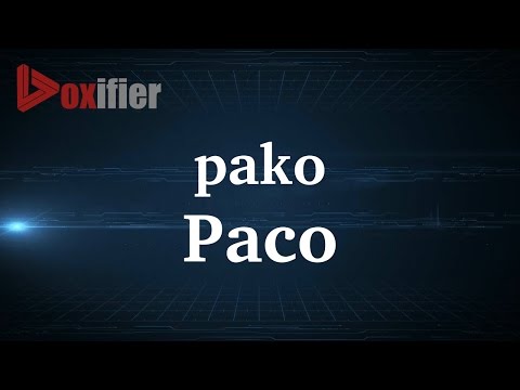How to Pronunce Paco in French - Voxifier.com