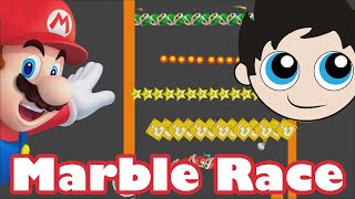 Marble Race 7 Made in Algodoo - Super Mario Brothers Theme - KP's Marble Madness - Kinder Playtime