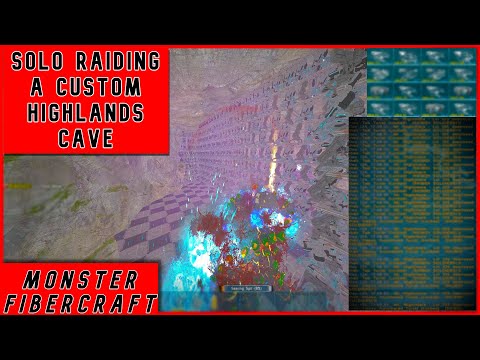 ARK - Solo Raiding Highlands Cave on Monster Fibercraft