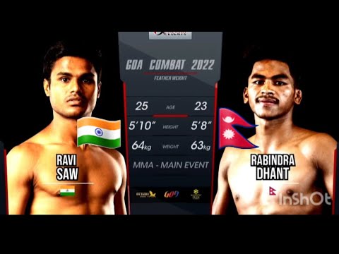 MMA fight night India🇮🇳 vs 🇳🇵Nepal 2022 , Ravi saw VS Rabindra Dhant (Himalion) , won by tko 🇳🇵