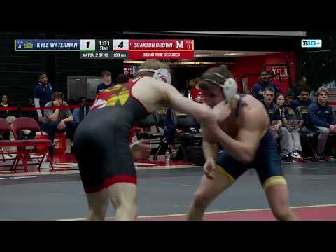 133 lbs: Drexel's Kyle Waterman vs. Maryland's Braxton Brown | Maryland Wrestling