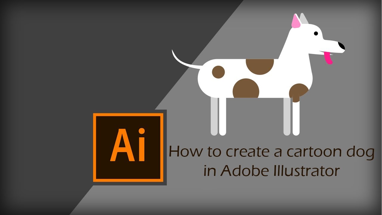 EASY cartoon dog in Adobe Illustrator | Illustrator Tutorial