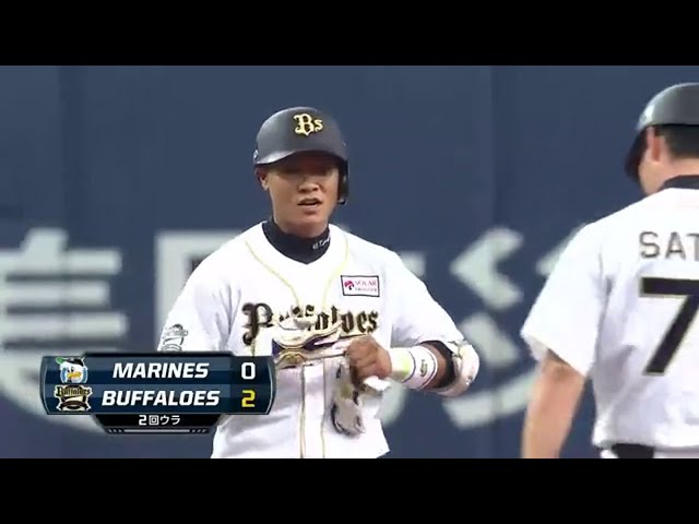 【2回裏】首位追撃へ!! バファローズ・川端、右中間を破る2点タイムリー2ベースヒット!!  2014/8/26 Bs-M