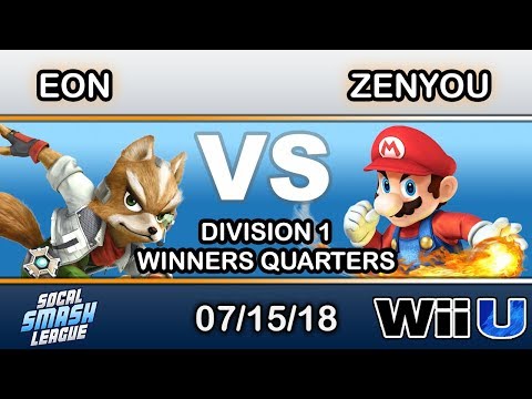 SCSL - Eon (Fox) Vs. Zenyou (Mario) Winners Quarters - Smash 4