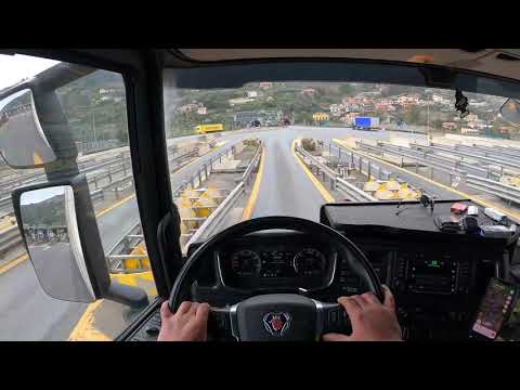 DRIVING SCANIA S410 over and between the  ITALIAN mountains
