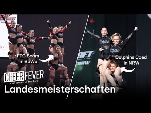 So schlagen sich das Dolphins Coed und die FTG Scars bei ihren Landesmeisterschaften | Cheer Fever