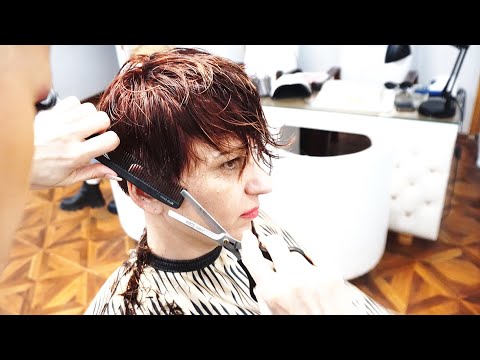 SHORT LAYERED PIXIE HAIRCUT WITH SIDE BANGS