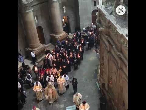 Mass Easter prayer held at the Church of the Holy Sepulcher in Jerusalem