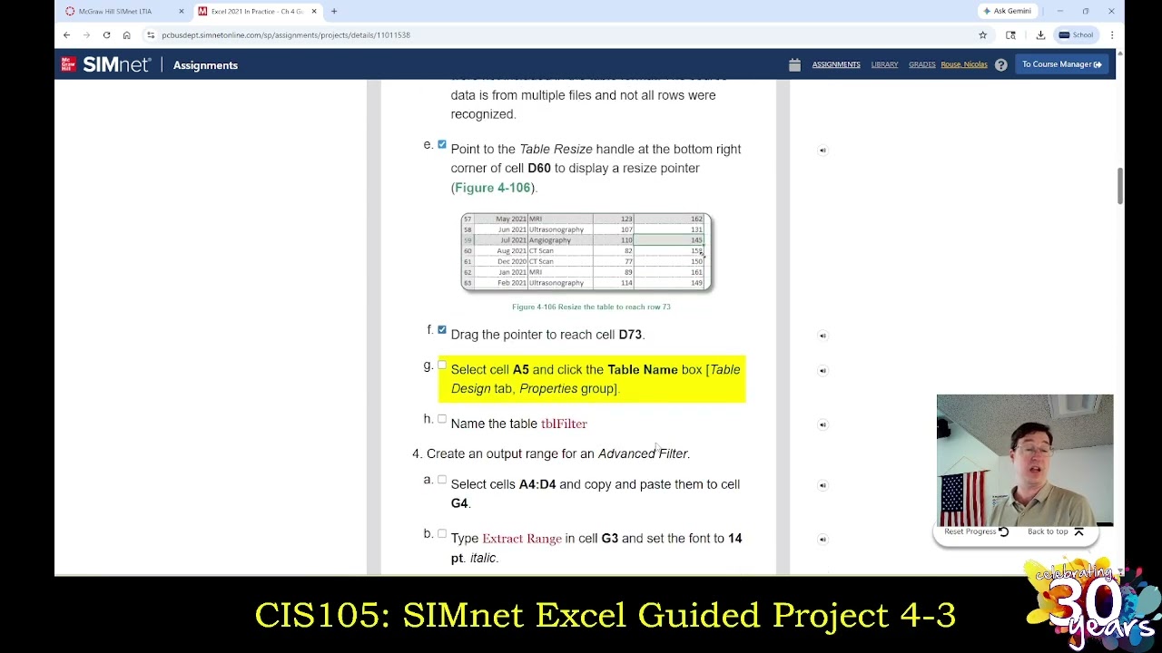 CIS105: 3/12/26: Excel Guided Project 4-3