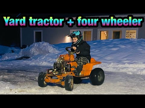 Finally some drifting in the snow with the yard tractor and bed work on el camino