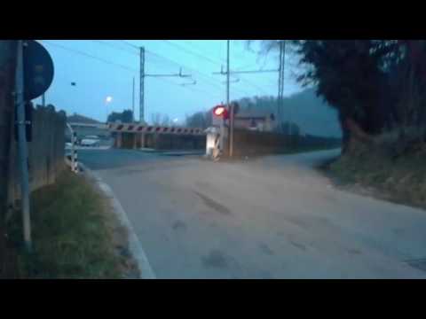 Treni al passaggio a livello al Catajo  (PD) parte 1