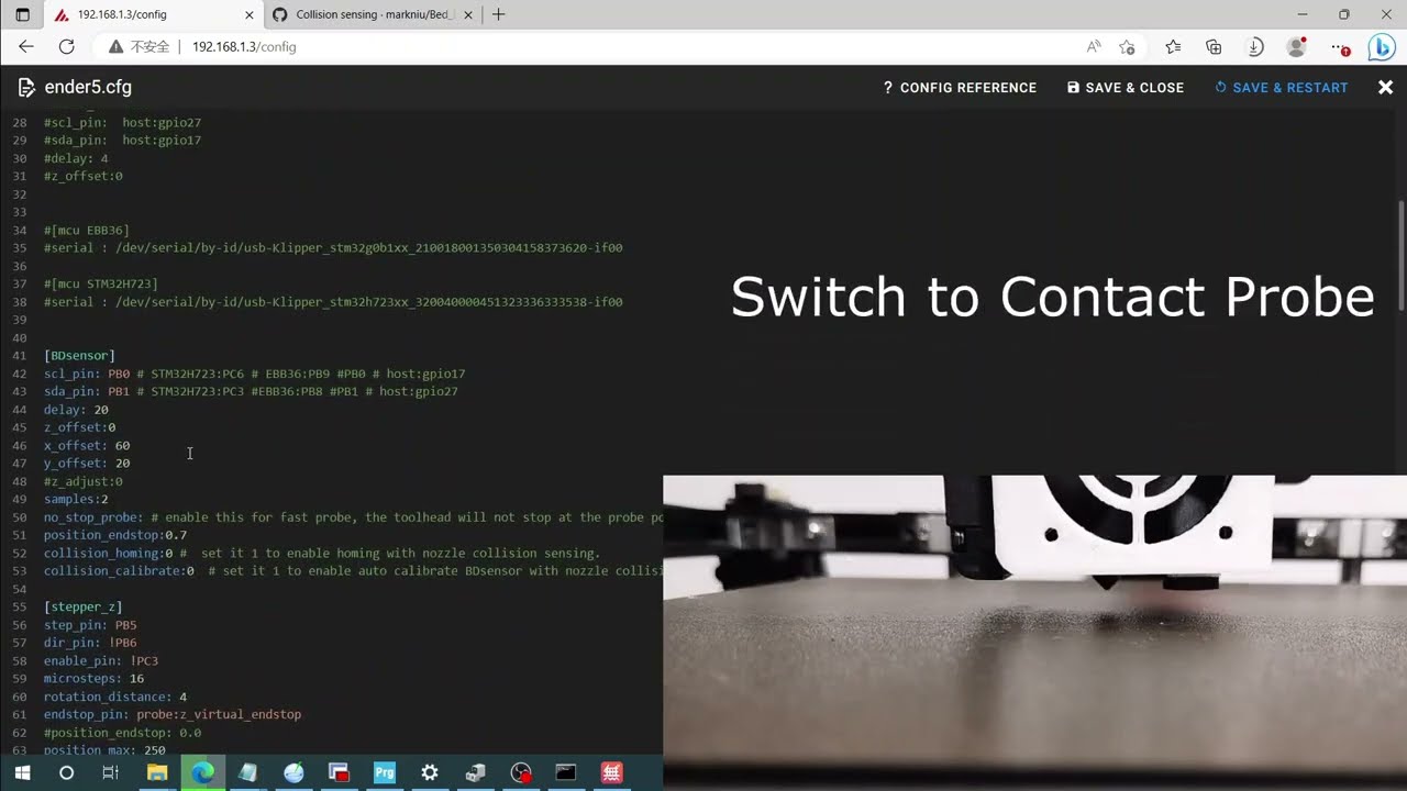 How to start the contact probe with BDsensor, fast eddy bed scan probe