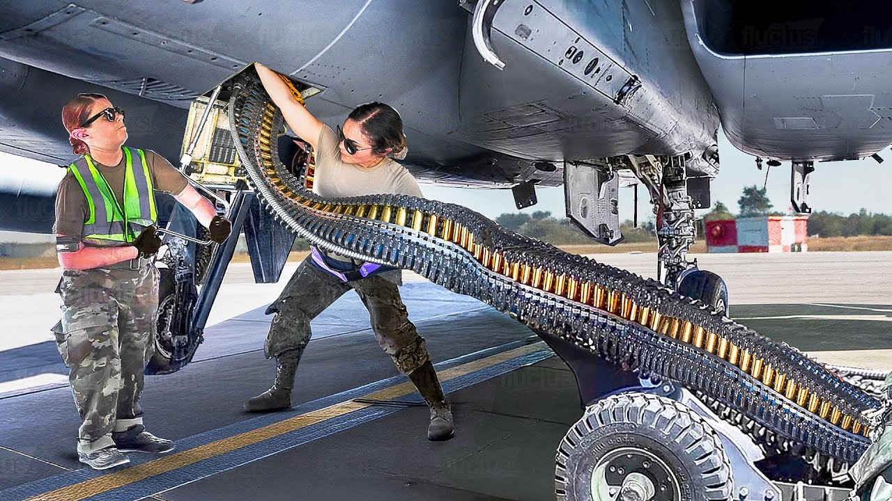 Crazy Process of Reloading US Fighter Jets With 1000s of Scary Rounds in Minutes
