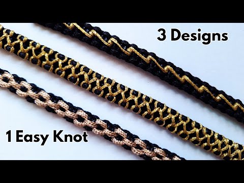 DIY Macrame‼️3 Amazing Bracelets with Just One Simple 🪢 leather bracelet for beginners 🫰😊
