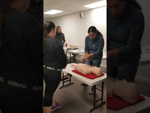 CPR AED Training with the actual students