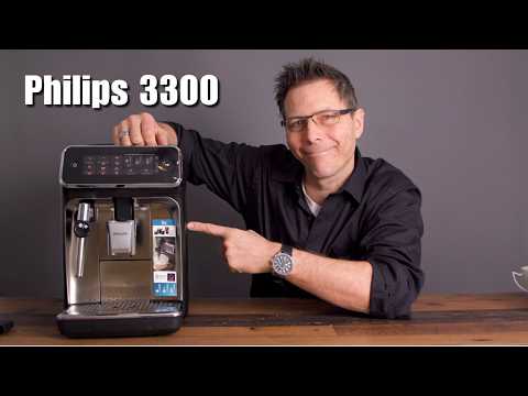 Philips 3300 Series Fully Automatic Espresso Machine with LatteGo Milk System and integrated grinder, 6 Hot & Iced Coffee Pre-Sets, 40% Quieter SilentBrew, 15-Bar Pressure, Glossy Black (EP3341/50) video review thumbnail
