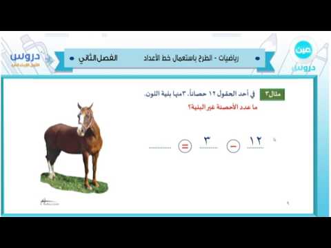 الاولالابتدائي/ الفصل الدراسي الثاني 1438 | الرياضيات| الطرح باستعمال خط الاعداد