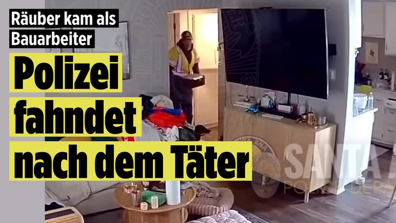 VERKLEIDETER EINBRECHER: Falscher Bauarbeiter fliegt auf Video auf