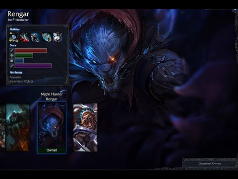 Night Hunter Rengar Skin Spotlight Gameplay 1080p HD