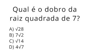 Questão de Raiz quadrada IMPERDÍVEL em Concurso. PROIBIDO ERRAR!