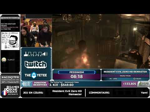 Resident Evil Zero HD Remaster (Wesker Mode) [AGDQ2017]