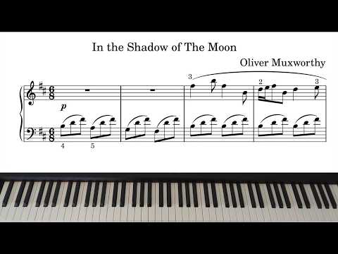 In the Shadow of The Moon - Oliver Muxworthy | Medium difficulty Piano Version with Sheets