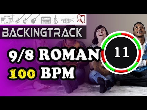 Backing track 9/8 ROMAN Percussion Beat 100 BPM (for guitar, bass players and metronom counter )