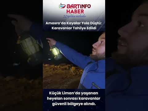 Amasra'da Dev Kayalar Yola Düştü, Karavanlar Tahliye Edildi