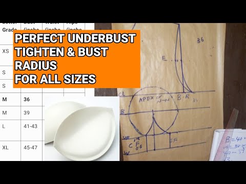 Under Bust Tighten: Formula for Under Bust Tighten & Bust Radius for All Sizes | Tips & Tricks.