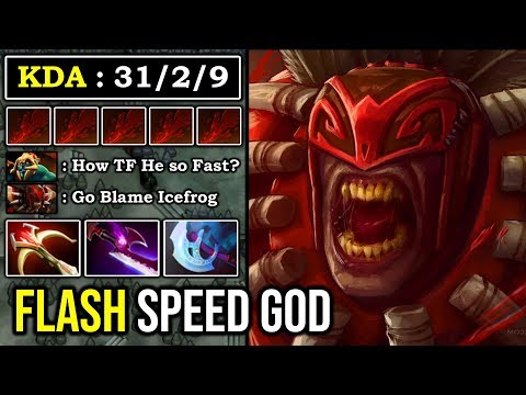 WTF Flash Speed 1KILL PER MIN Bloodseeker Counter Huskar 100% Can't Run EPIC 7.24 Buff Hero DotA 2