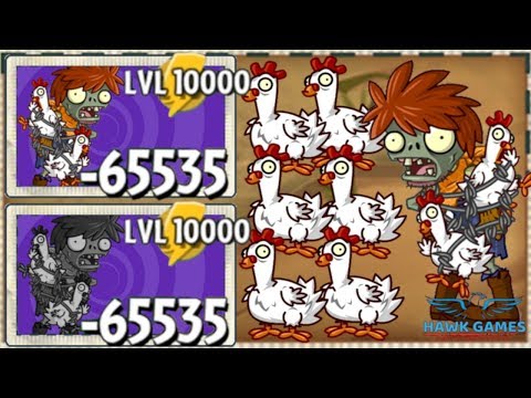 Plants vs Zombies 2 Chicken Wrangler Zombie Upgraded to Level 10000