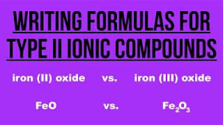 HOW TO WRITE FORMULAS FOR TYPE II IONIC COMPOUNDS