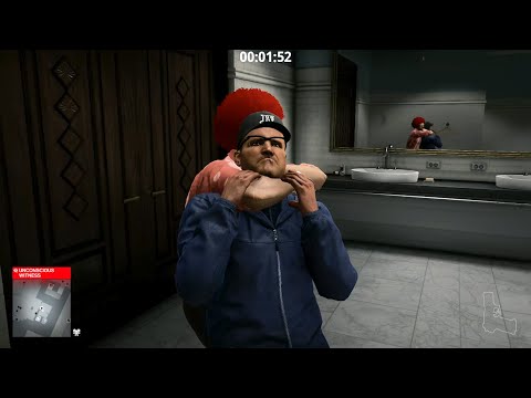 Hitman 3 The Bank Psycho Clown Barehand Knockout Everyone Challenge