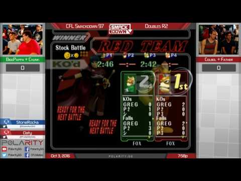 CFL Smackdown 97 Melee - BiggPappa + 1chunk vs Colbol + Father - Doubles Winners Bracket
