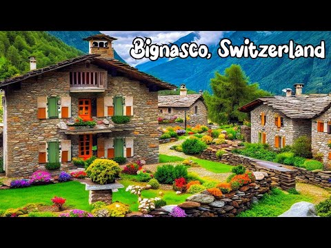 Bignasco, Switzerland walking tour 4K - A unique charming Swiss village in Maggia valley