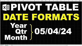Pivot Table date format change - Excel - how to group and ungroup date formats in Excel