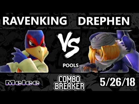 Combo Breaker 2018 Smash Melee - Ravenking (Falco) Vs. Drephen (Sheik) - SSBM Pools