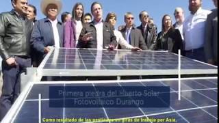 COLOCÓ EL GOBERNADOR LA PRIMERA PIEDRA DEL HUERTO SOLAR FOTOVOLTÁICO DURANGO, EN EL MUNICIPIO DE CAN