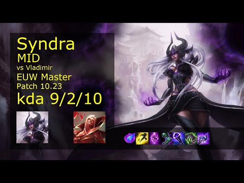Syndra vs Vladimir Mid - EUW Master 9/2/10 Patch 10.23 Gameplay