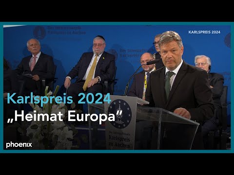 Karlspreisverleihung 2024 mit Robert Habeck, Edi Rama und Oberrabbiner Pinchas Goldschmidt