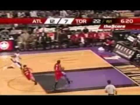 Josh Smith with the big windmill dunk against the Toronto Raptors