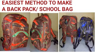 How to cut and sew School bag, the easiest way. How to cut and sew back pack.