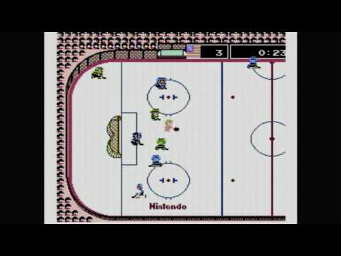 ice hockey nes gameplay