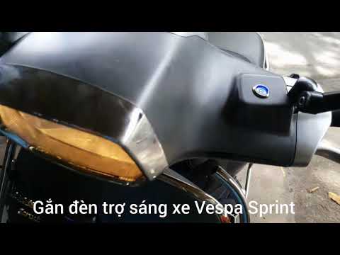 Lắp đèn Cree L4 trợ sáng cho xe Vespa Sprint